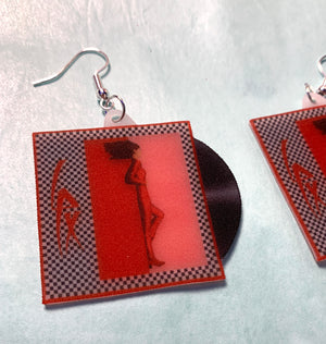 LPX Bolt in the Blue Vinyl Album Handmade Earrings!