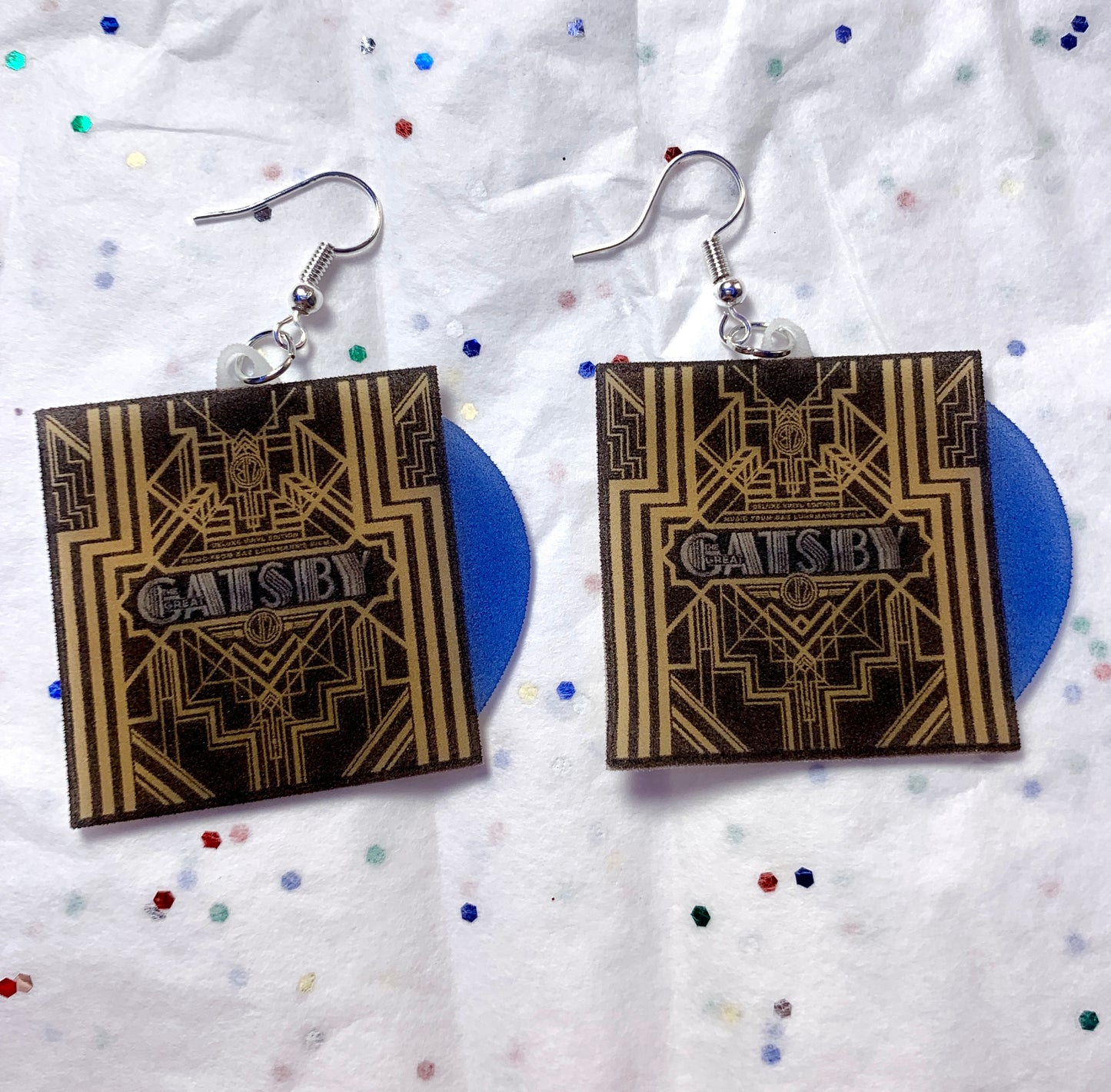 The Great Gatsby Movie Soundtrack Vinyl Album Handmade Earrings!