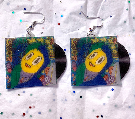 Claud Super Monster Vinyl Album Handmade Earrings!