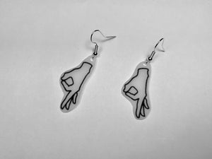 Noice Hand Symbol Finger Circle Handmade Earrings!
