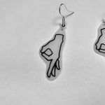 Noice Hand Symbol Finger Circle Handmade Earrings!