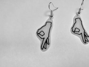 Noice Hand Symbol Finger Circle Handmade Earrings!