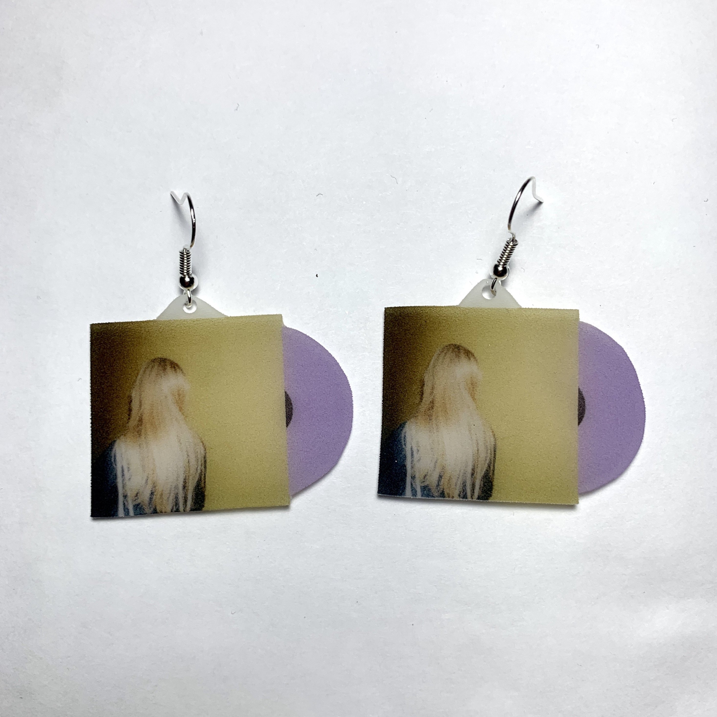 Girl in Red Midnight Love Vinyl Single Handmade Earrings!