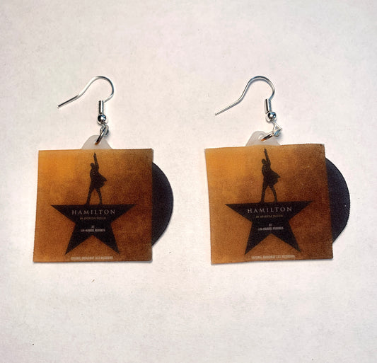 Hamilton Musical Broadway Soundtrack Vinyl Album Handmade Earrings!