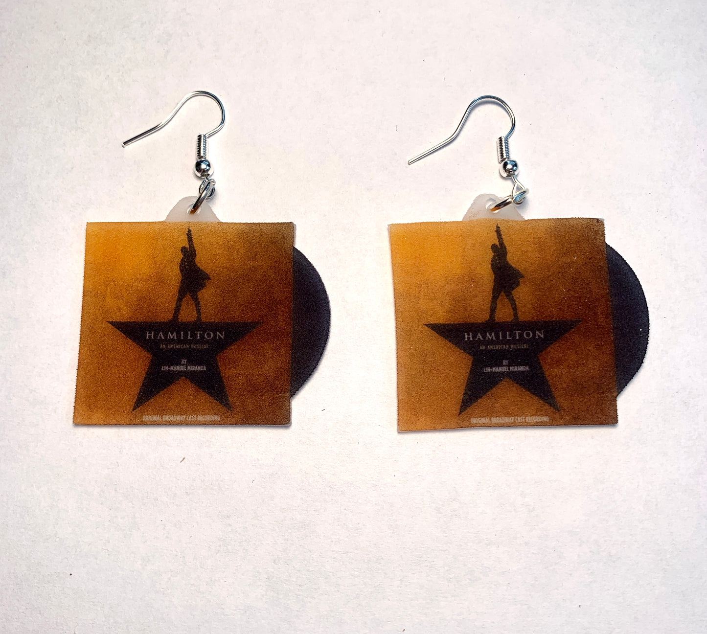 Hamilton Musical Broadway Soundtrack Vinyl Album Handmade Earrings!