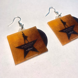 Hamilton Musical Broadway Soundtrack Vinyl Album Handmade Earrings!
