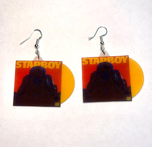 The Weeknd Starboy Vinyl Album Handmade Earrings!