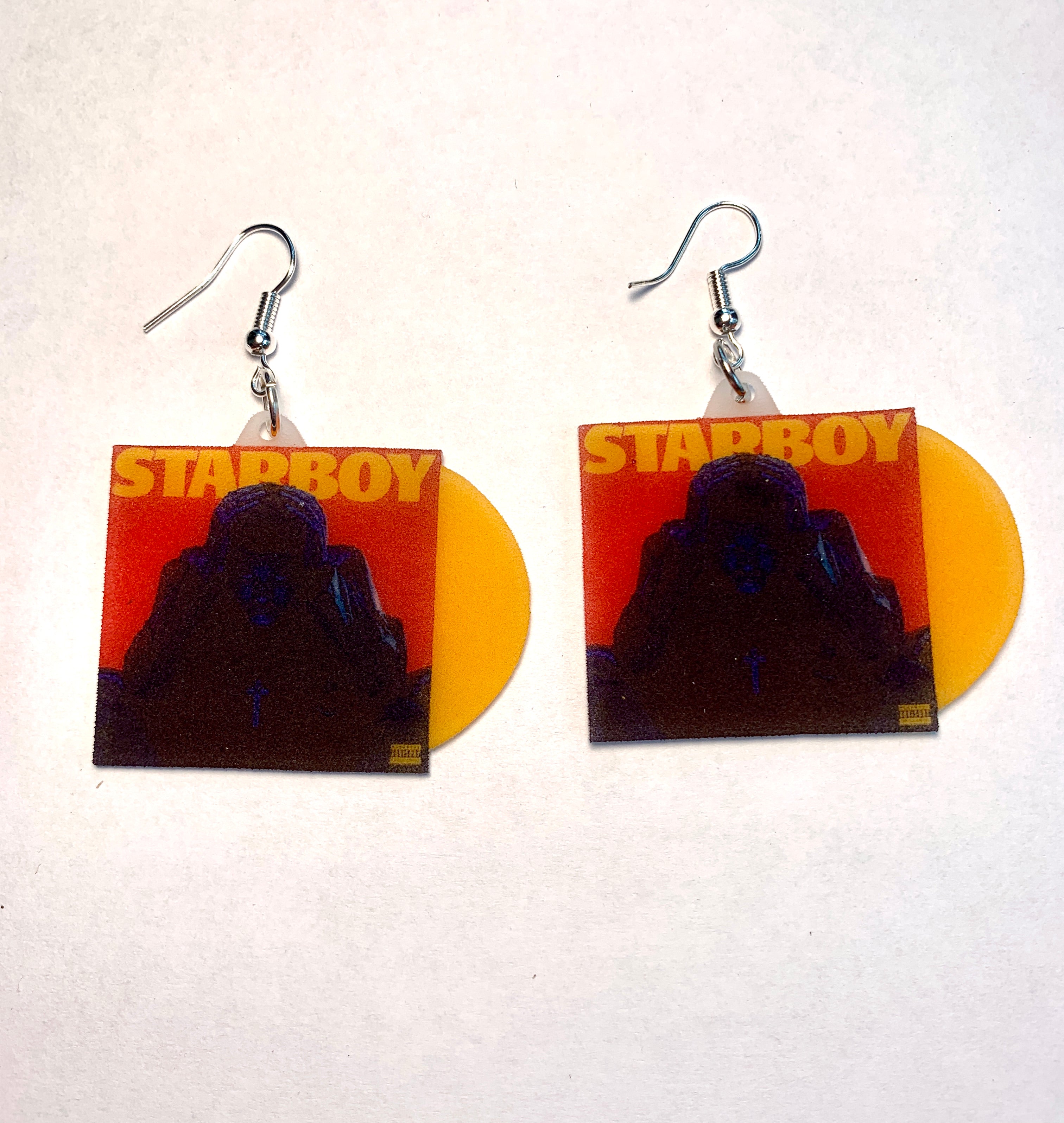 The Weeknd Starboy Vinyl Album Handmade Earrings!