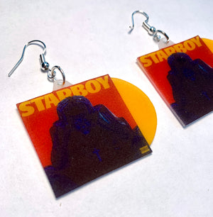 The Weeknd Starboy Vinyl Album Handmade Earrings!