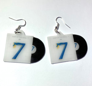 BTS Map of the Soul: 7 Vinyl Album Handmade Earrings!