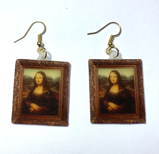 Mona Lisa Framed Detailed Handmade Earrings!