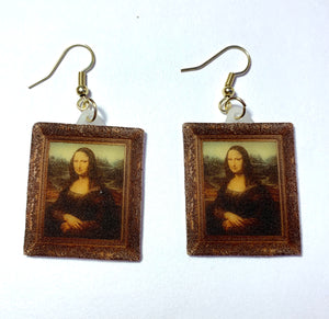 Mona Lisa Framed Detailed Handmade Earrings!