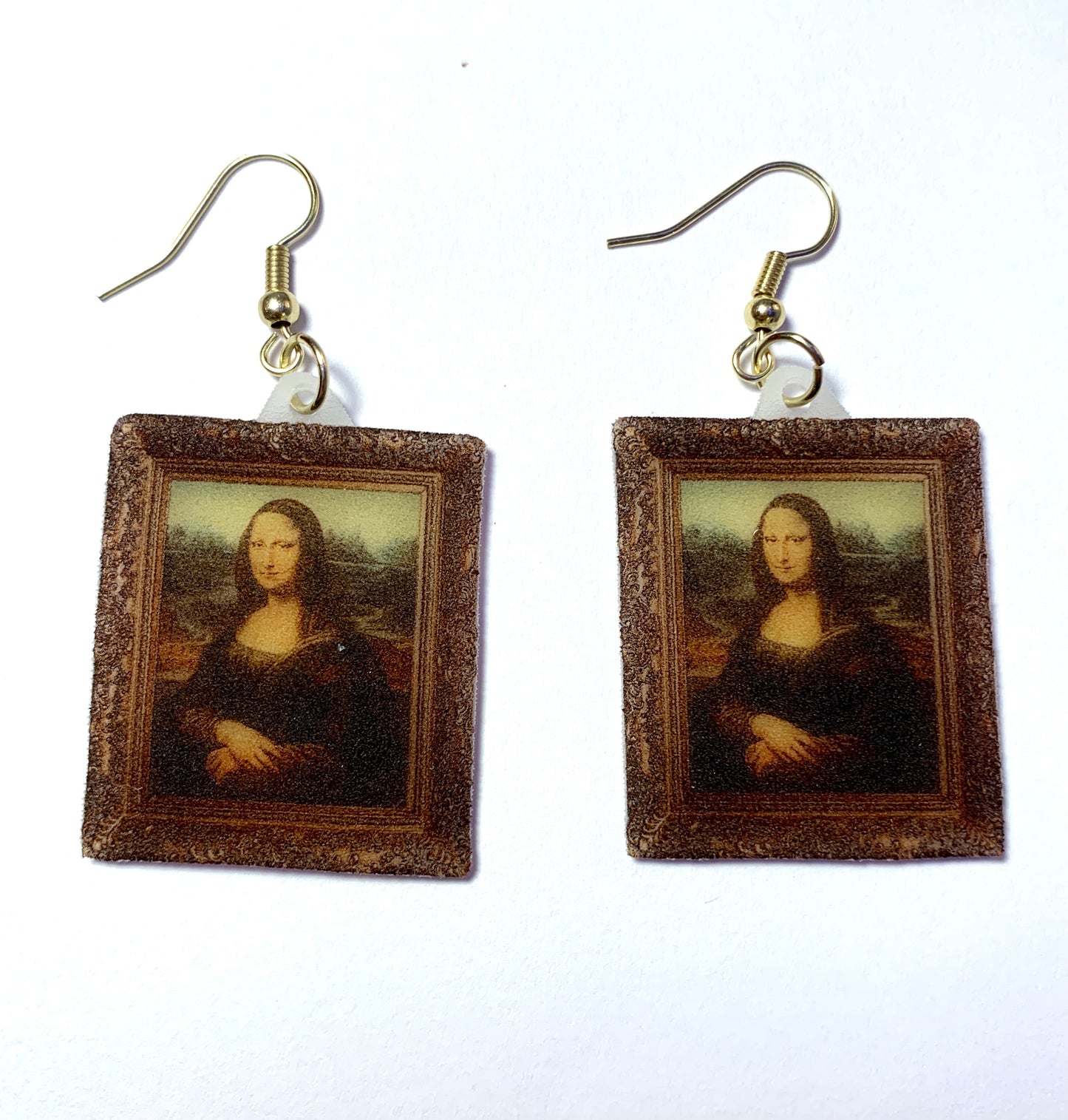 Mona Lisa Framed Detailed Handmade Earrings!