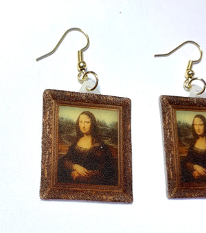 Mona Lisa Framed Detailed Handmade Earrings!