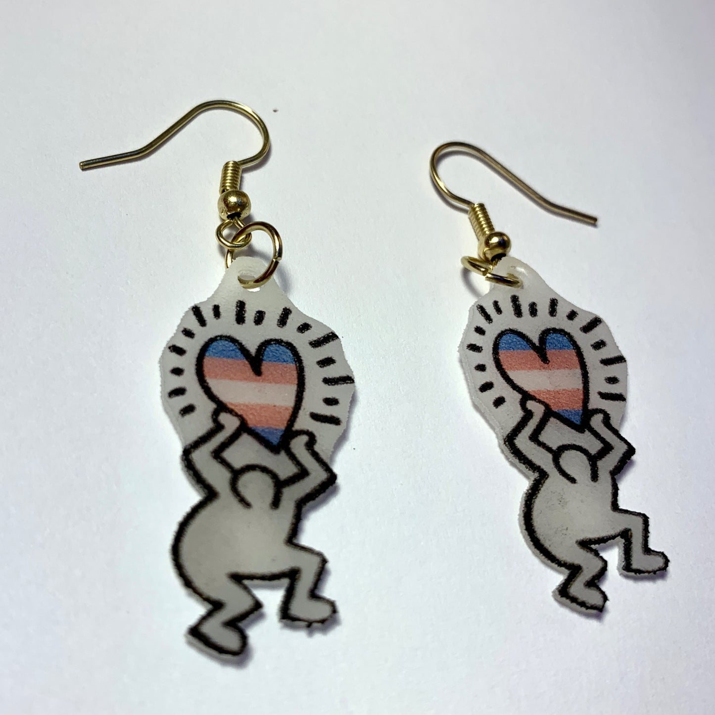 Keith Haring Inspired Gay Heart Character Earrings!
