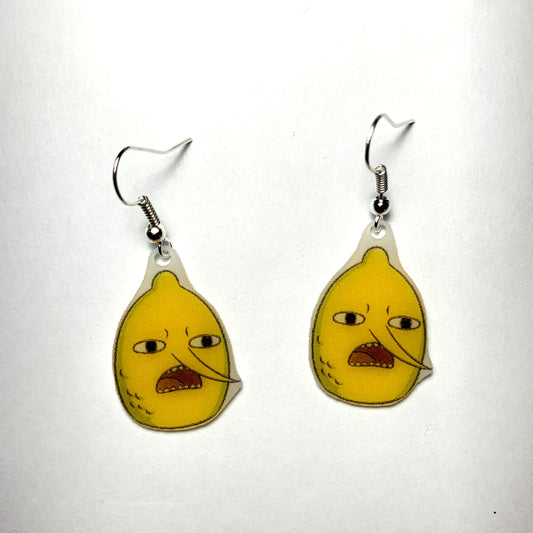 Lemongrab Adventure Time Character Handmade Earrings!