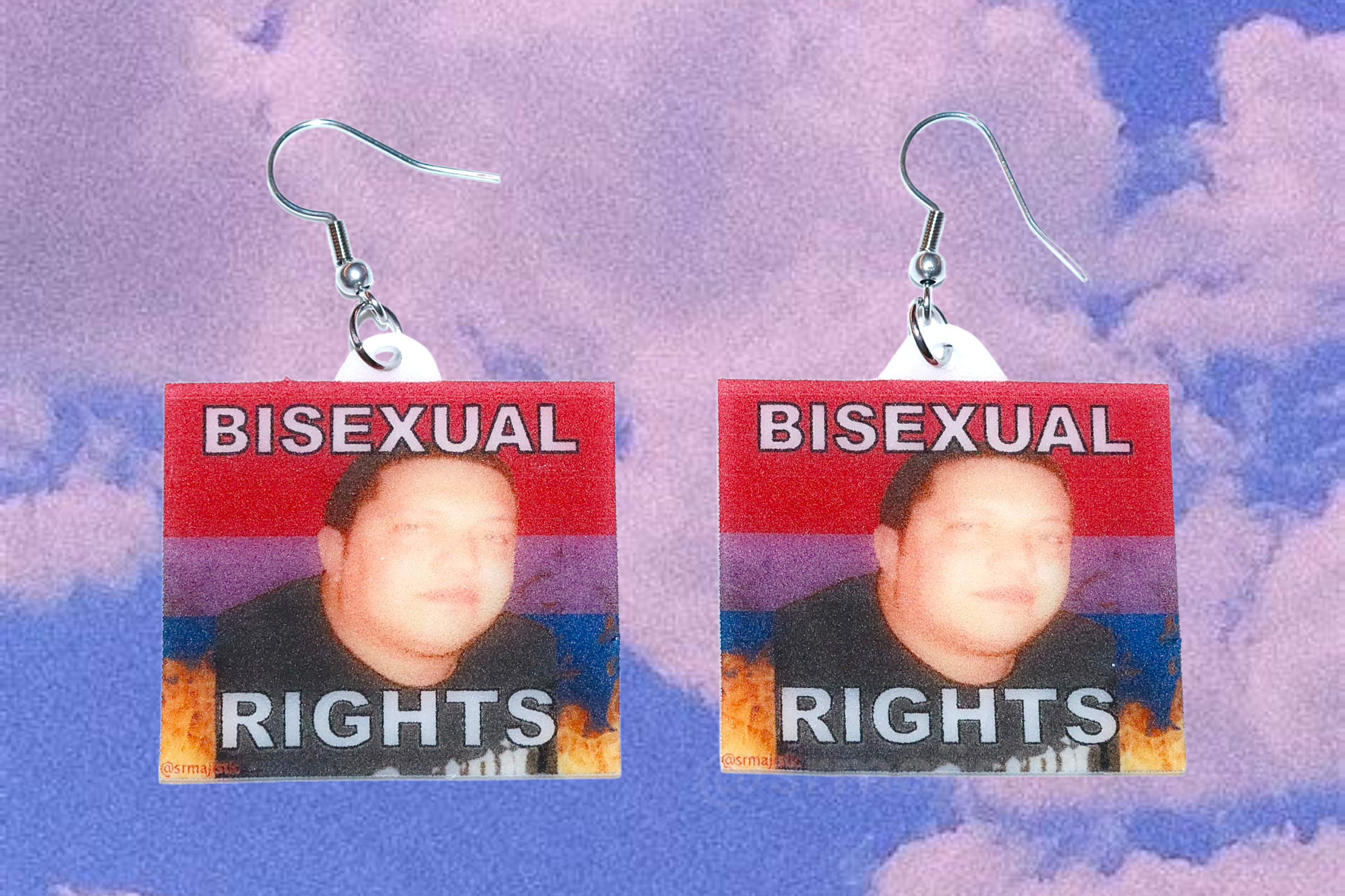 Sal Vulcano Bisexual Flame Pride Flag Handmade Earrings!