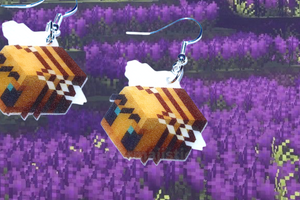 Minecraft Bee Cute Character Handmade Earrings!