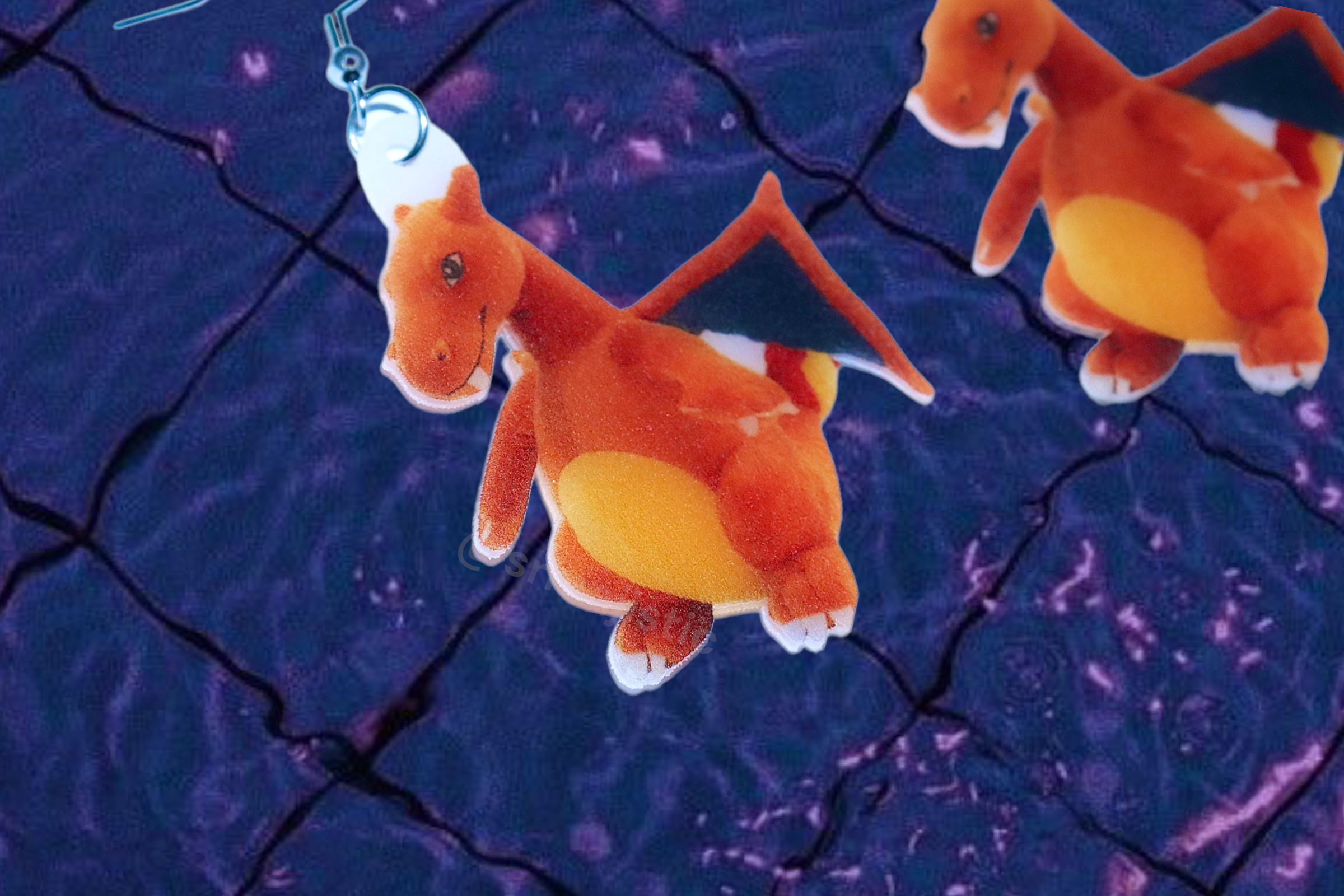 Charizard Chorizord Unsettling Character 2D Handmade Earrings!