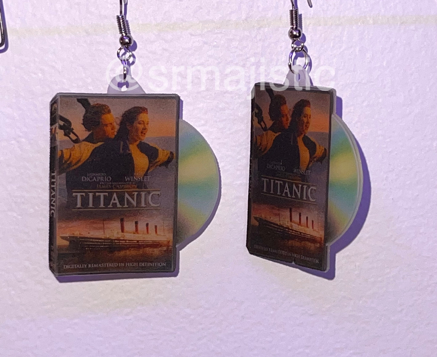 Titanic (1997) DVD 2D detailed Handmade Earrings!