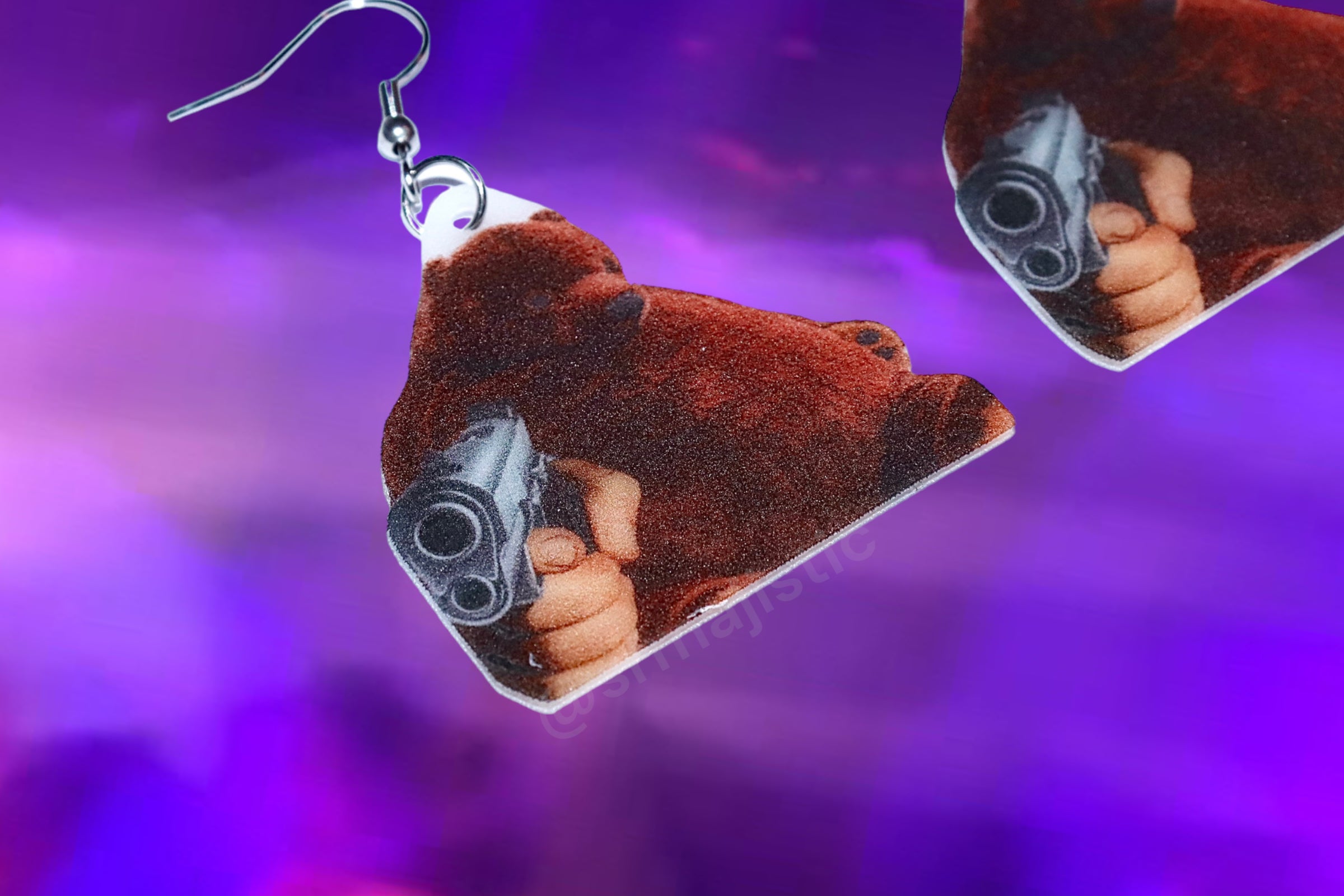 Violent Djungelskog with Weapon Detailed Earrings!
