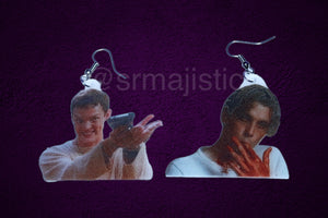 Scream Movie Stu and Billy Characters Detailed Handmade Earrings!