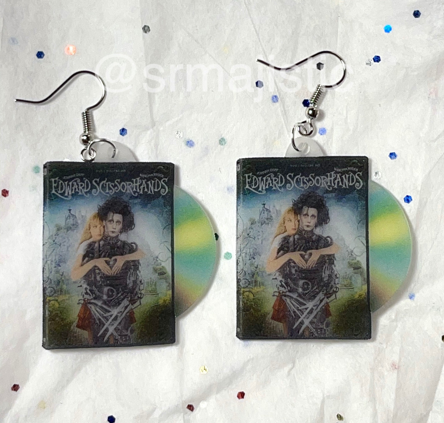 Edward Scissorhands (1990) DVD 2D detailed Handmade Earrings!