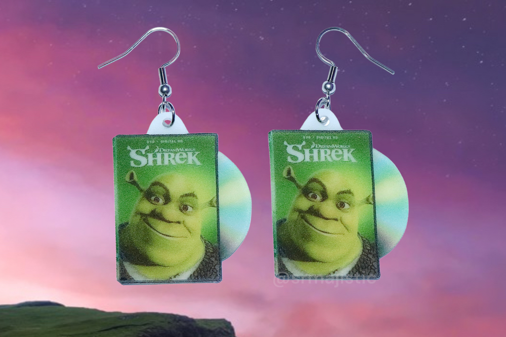 Shrek (2001) DVD 2D detailed Handmade Earrings!