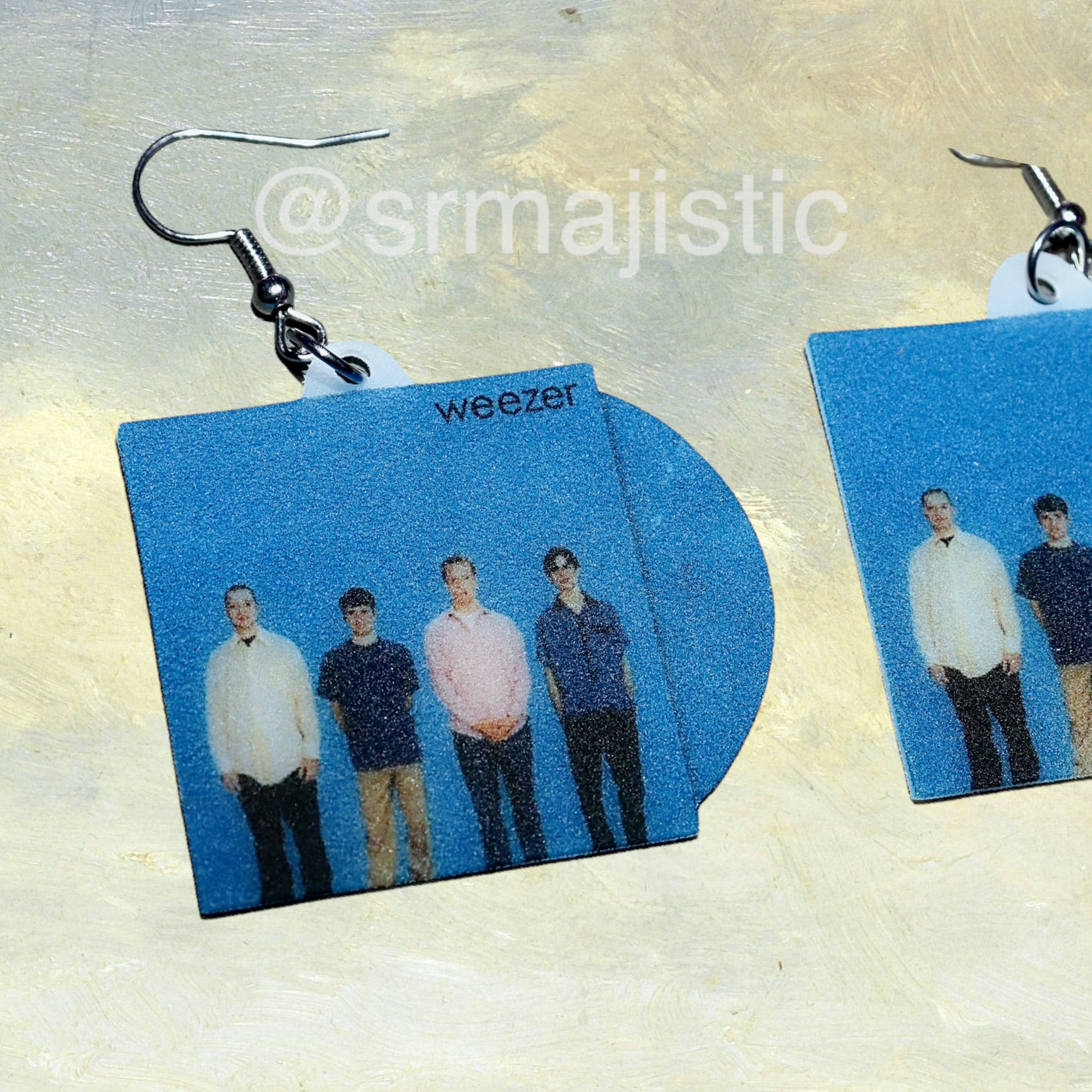 Weezer (Blue Album) Vinyl Album Handmade Earrings!