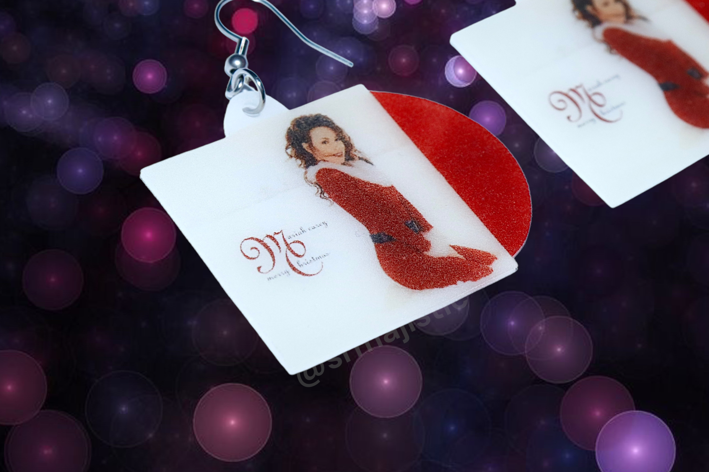Mariah Carey Merry Christmas Vinyl Album Handmade Earrings!