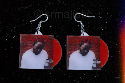 Kendrick Lamar DAMN Vinyl Album Handmade Earrings!