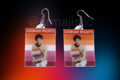Louis Tomlinson Says Lesbian Rights Pride Flag Handmade Earrings!