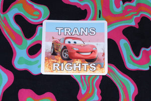 Flaming Trans Flag Character Stickers