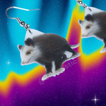 Peaches the Special Opossum Cute Handmade Earrings!