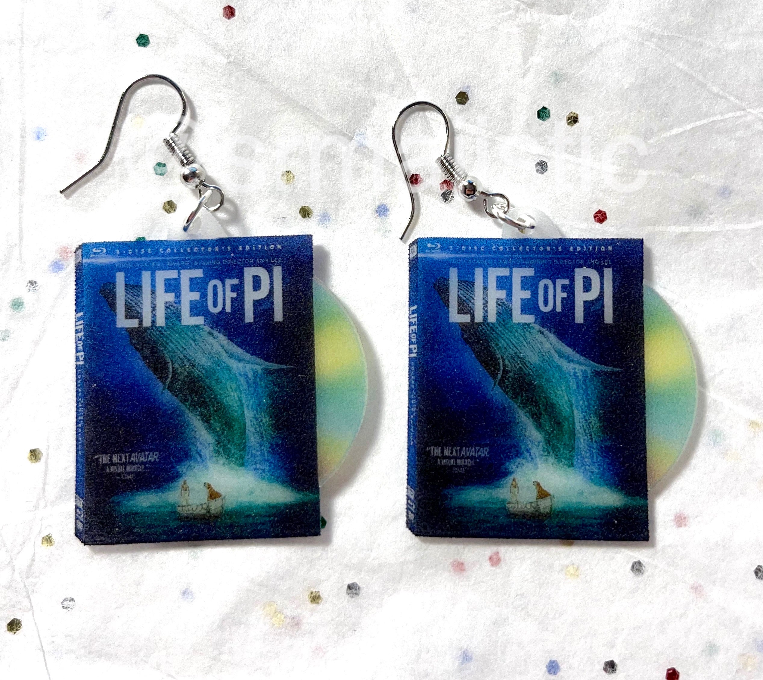 Life of Pi (2012) DVD 2D detailed Handmade Earrings!