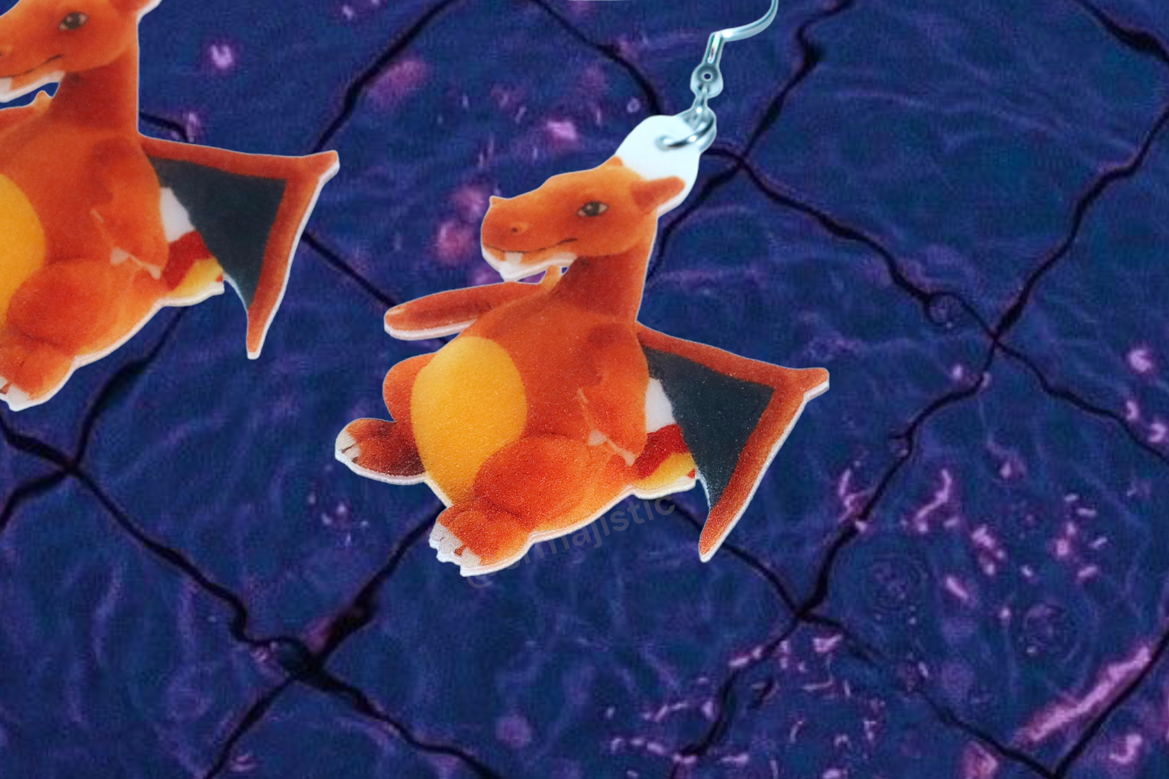 Charizard Chorizord Unsettling Character 2D Handmade Earrings!