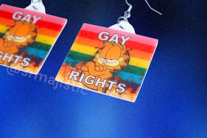 Garfield Collection of Flaming Pride Flags Handmade Earrings!