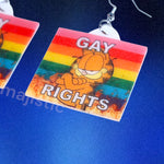 Garfield Collection of Flaming Pride Flags Handmade Earrings!