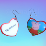 My Beloved Character Locket Hearts 2D detailed Handmade Earrings!