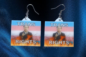 Better Call Saul Trans Flame Pride Flag Handmade Earrings!