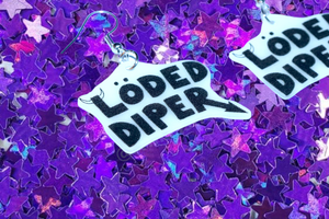 Löded Diper Diary of a Wimpy Kid Band Logo Handmade Earrings!