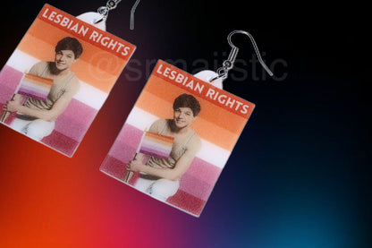 Louis Tomlinson Says Lesbian Rights Pride Flag Handmade Earrings!