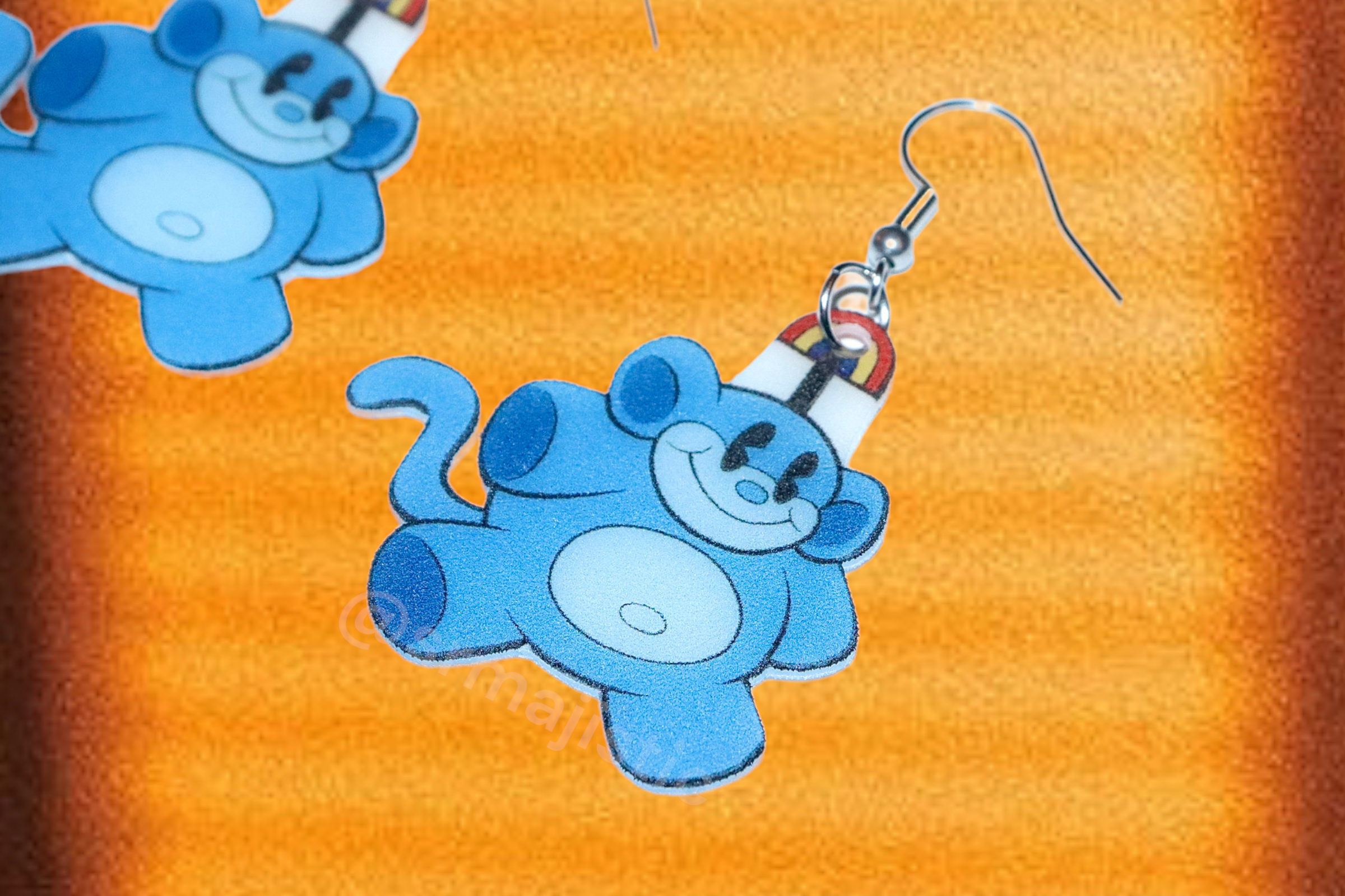Blue Rainbow Monkey Codename: Kids Next Door 2D Character Handmade Earrings!