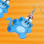 Blue Rainbow Monkey Codename: Kids Next Door 2D Character Handmade Earrings!