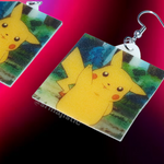 Pikachu with Peace Sign Cute Pokémon Character Handmade Earrings!
