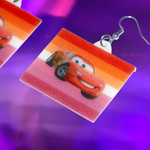 Lesbian Flag Lightning McQueen Cute Character Handmade Earrings!
