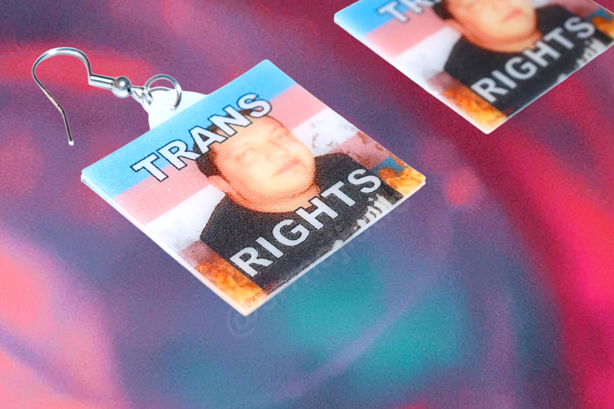 Sal Vulcano Trans Flame Pride Flag Handmade Earrings!