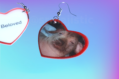 My Beloved Character Locket Hearts 2D detailed Handmade Earrings!