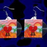 Bad Bunny Un Verano Sin Ti Vinyl Album Handmade Earrings!