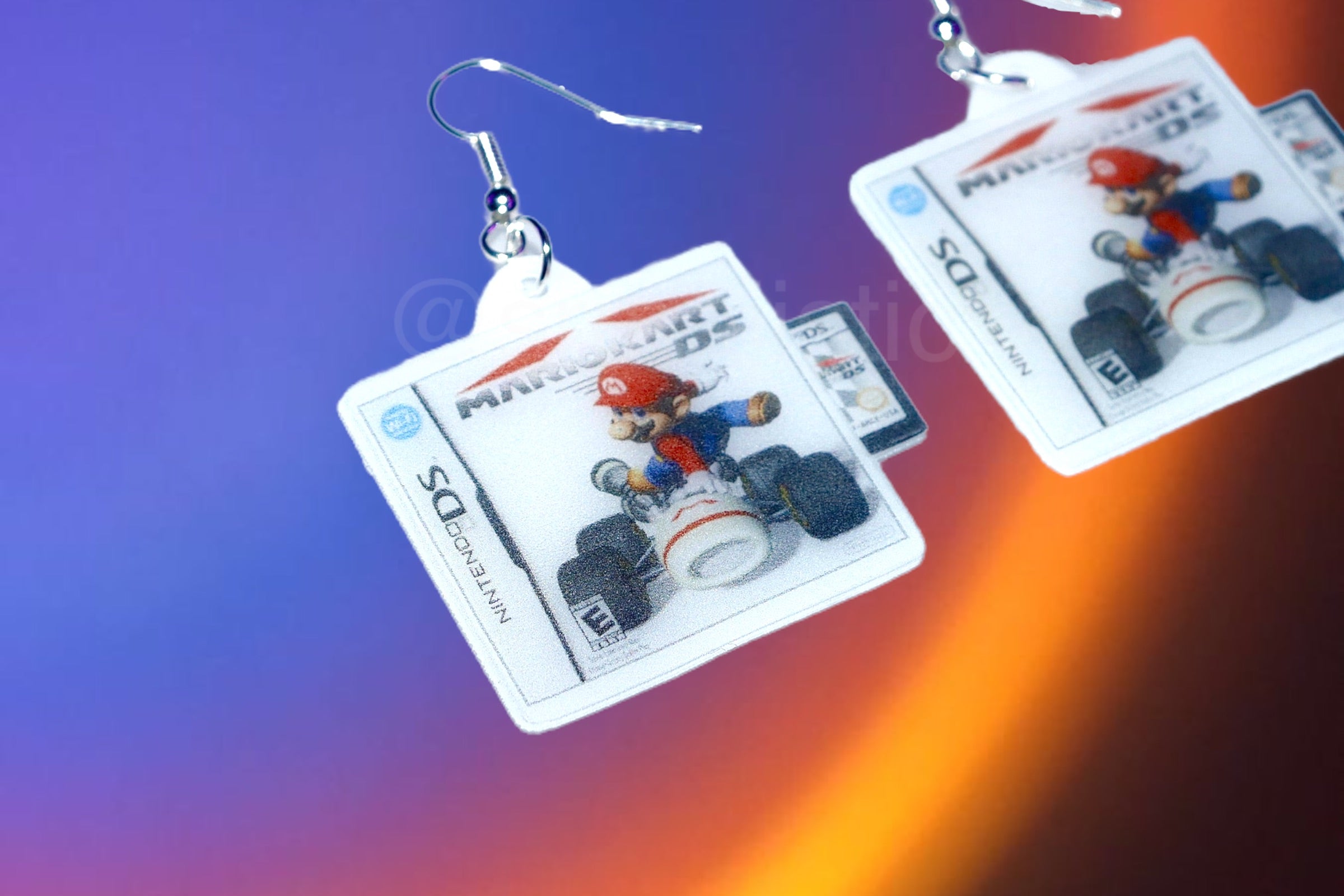 Mariokart Nintendo DS Game 2D detailed Handmade Earrings!